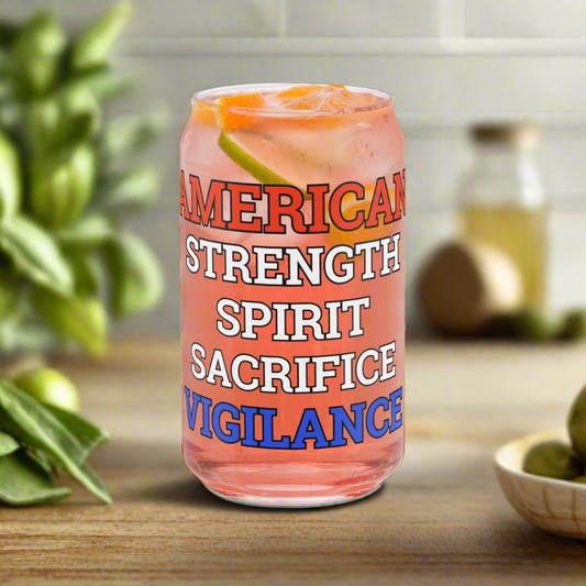 AMSSSV76 VETERAN BEER CAN  GLASS 16OZ