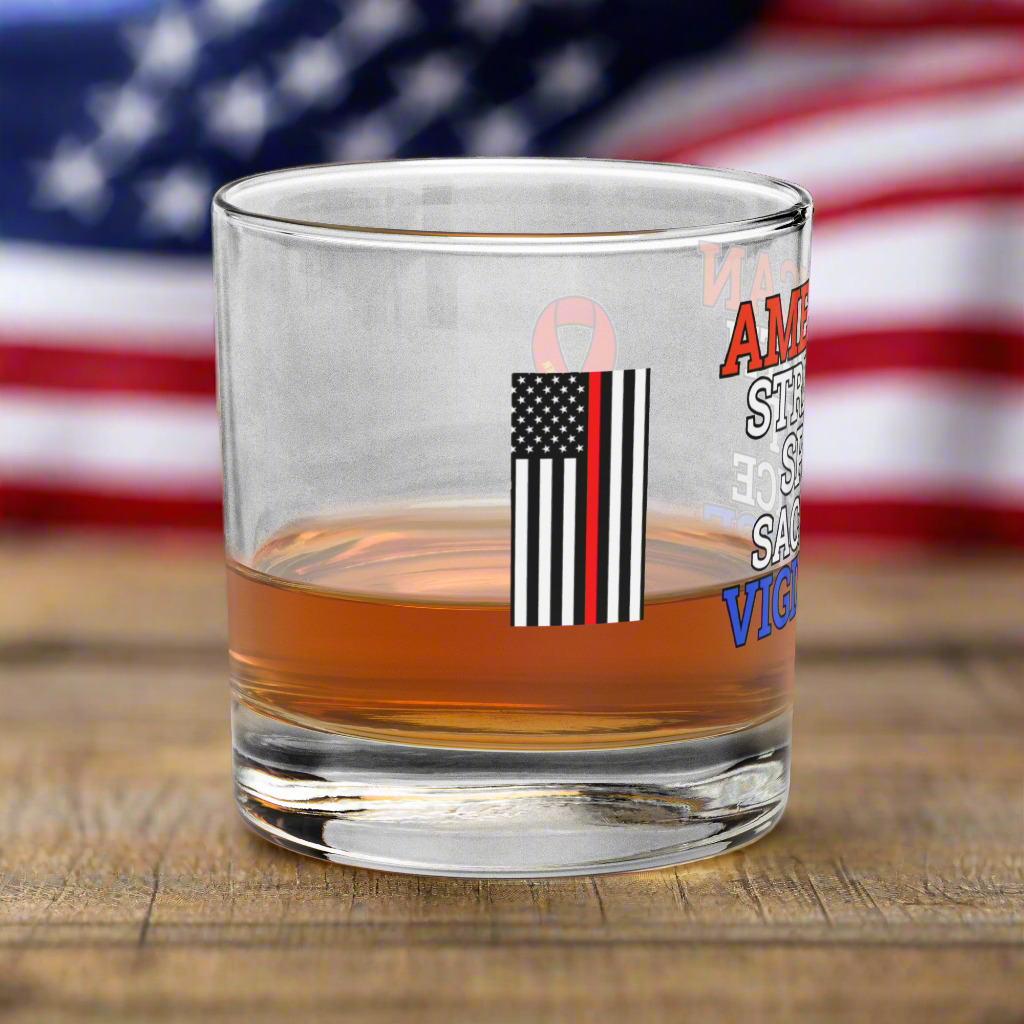 AMSSSV76 FIREFIGHTER ROCKS GLASS