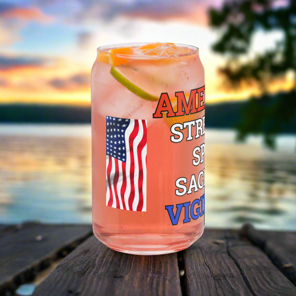 AMSSSV76 VETERAN BEER CAN  GLASS 16OZ