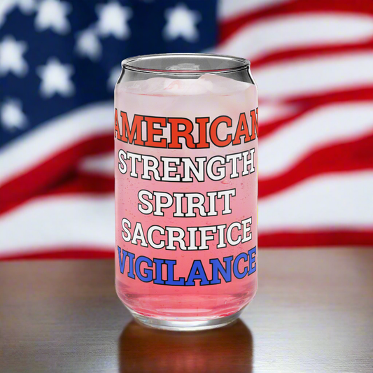AMSSSV76 VETERAN BEER CAN  GLASS 16OZ