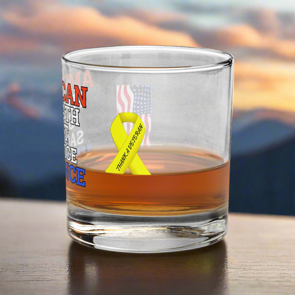 AMSSSV76 VETERAN  ROCKS GLASS