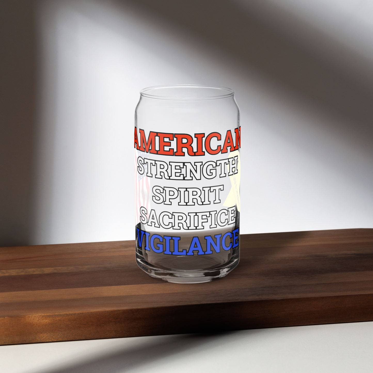 AMSSSV76 VETERAN BEER CAN  GLASS 16OZ